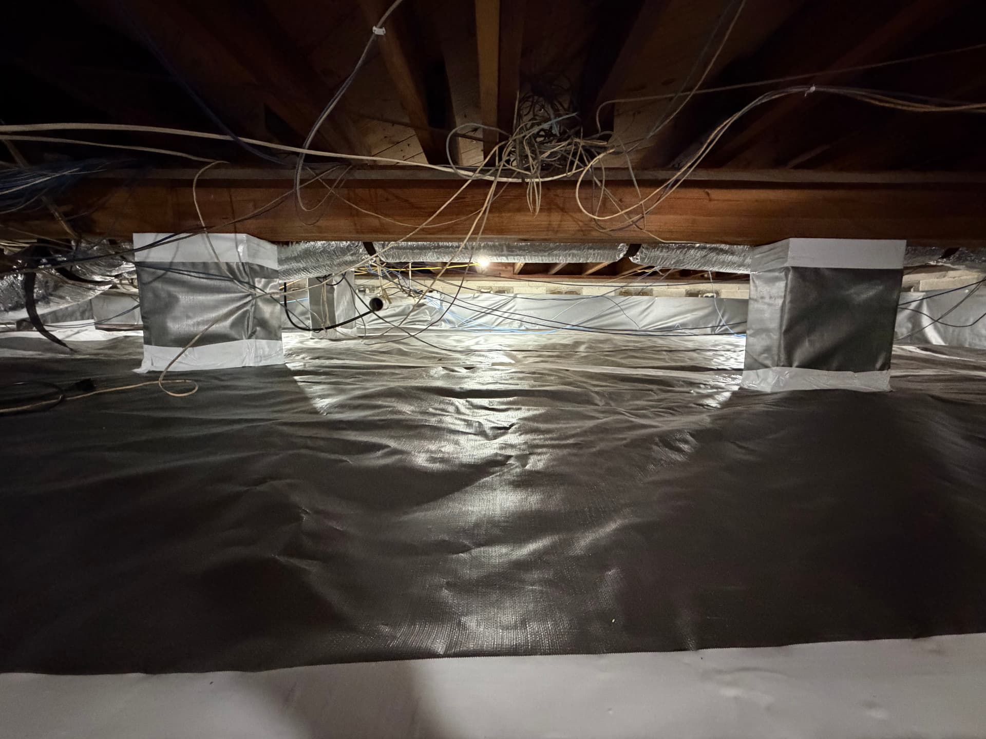 Gallery photos for Crawl Space Encapsulation Under a Wired-Up Commercial Office: Image #2