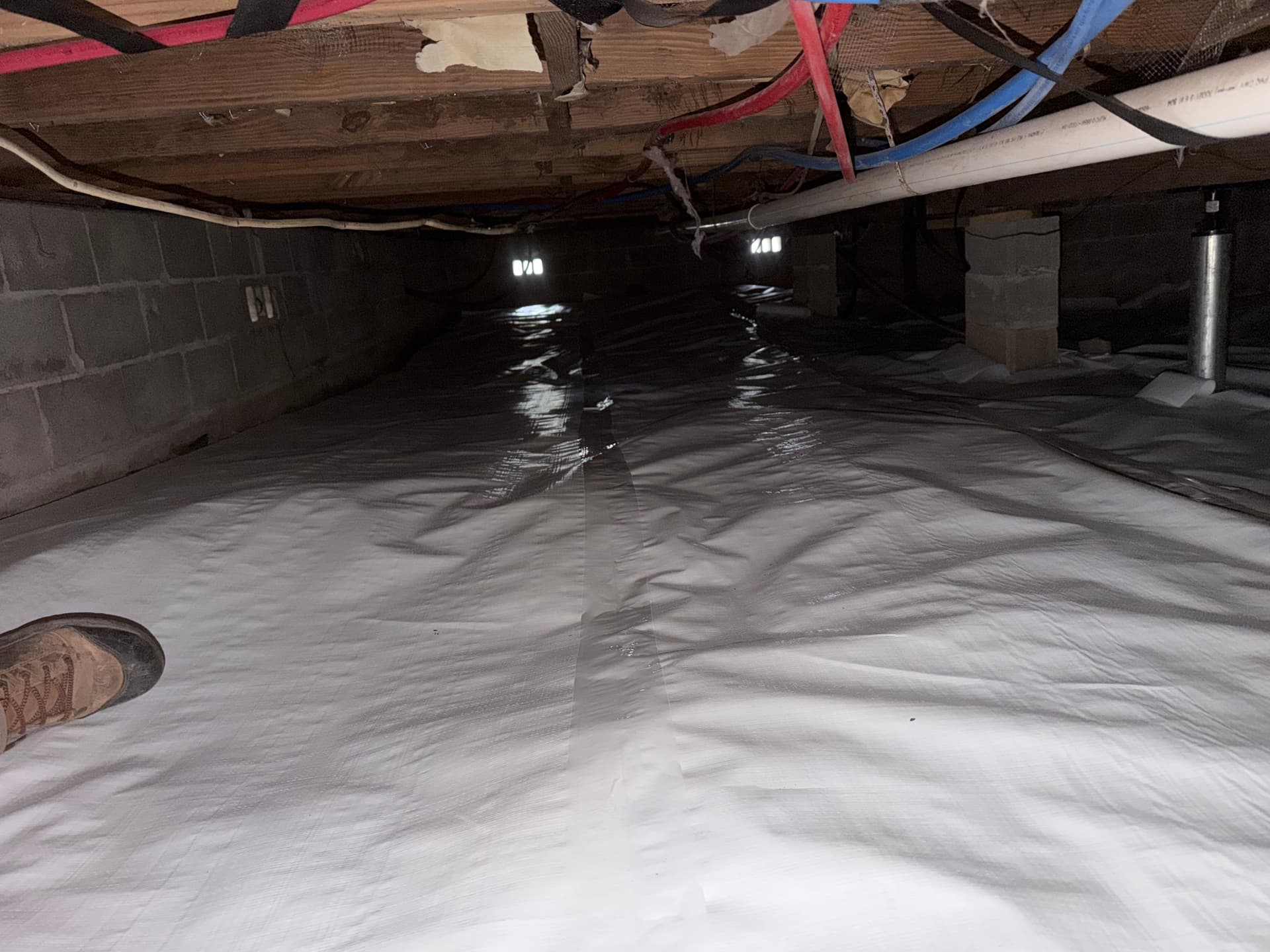 Gallery photos for Panama City Crawl Space Cleanup Debris Removal and Vapor Barrier Install: Image #4